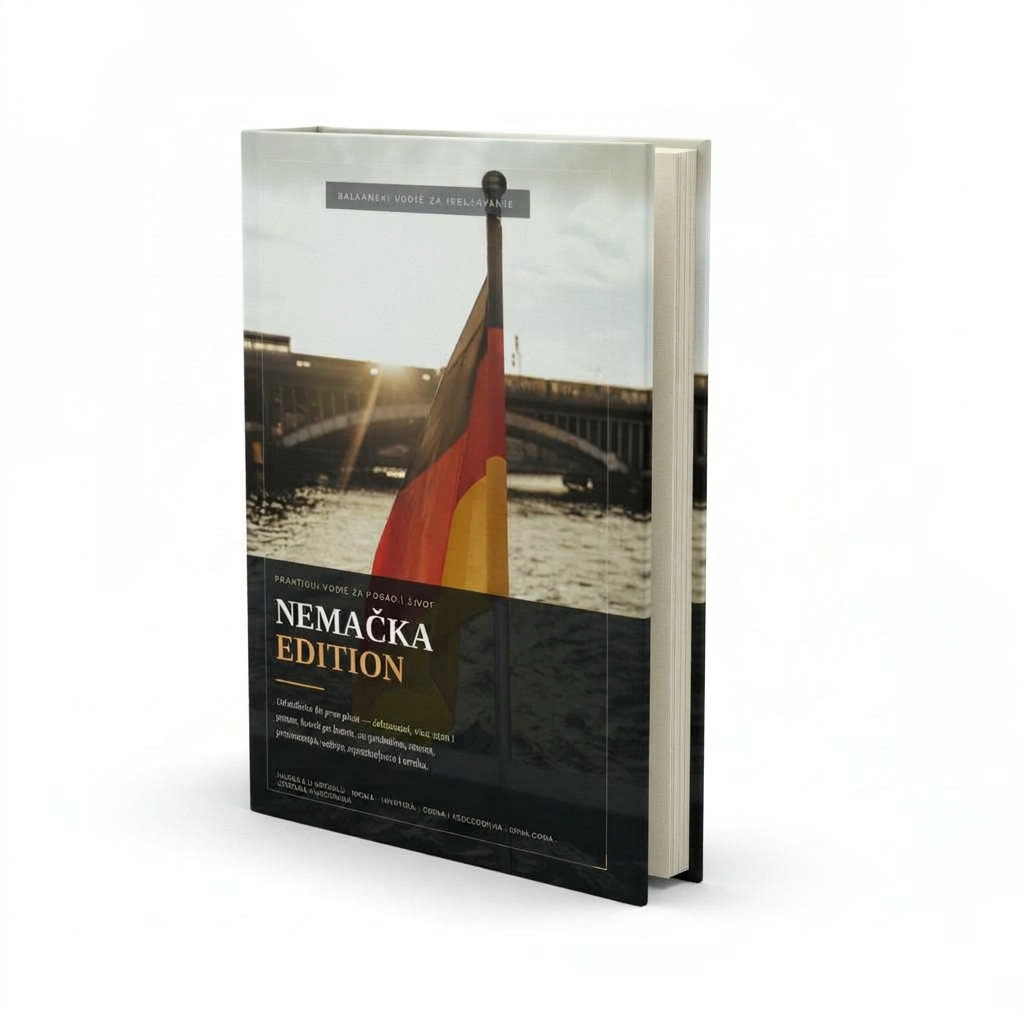 Knjiga Nemačka Edition — praktični vodič, tvrdi povez, sa nemačkom zastavom na naslovnici